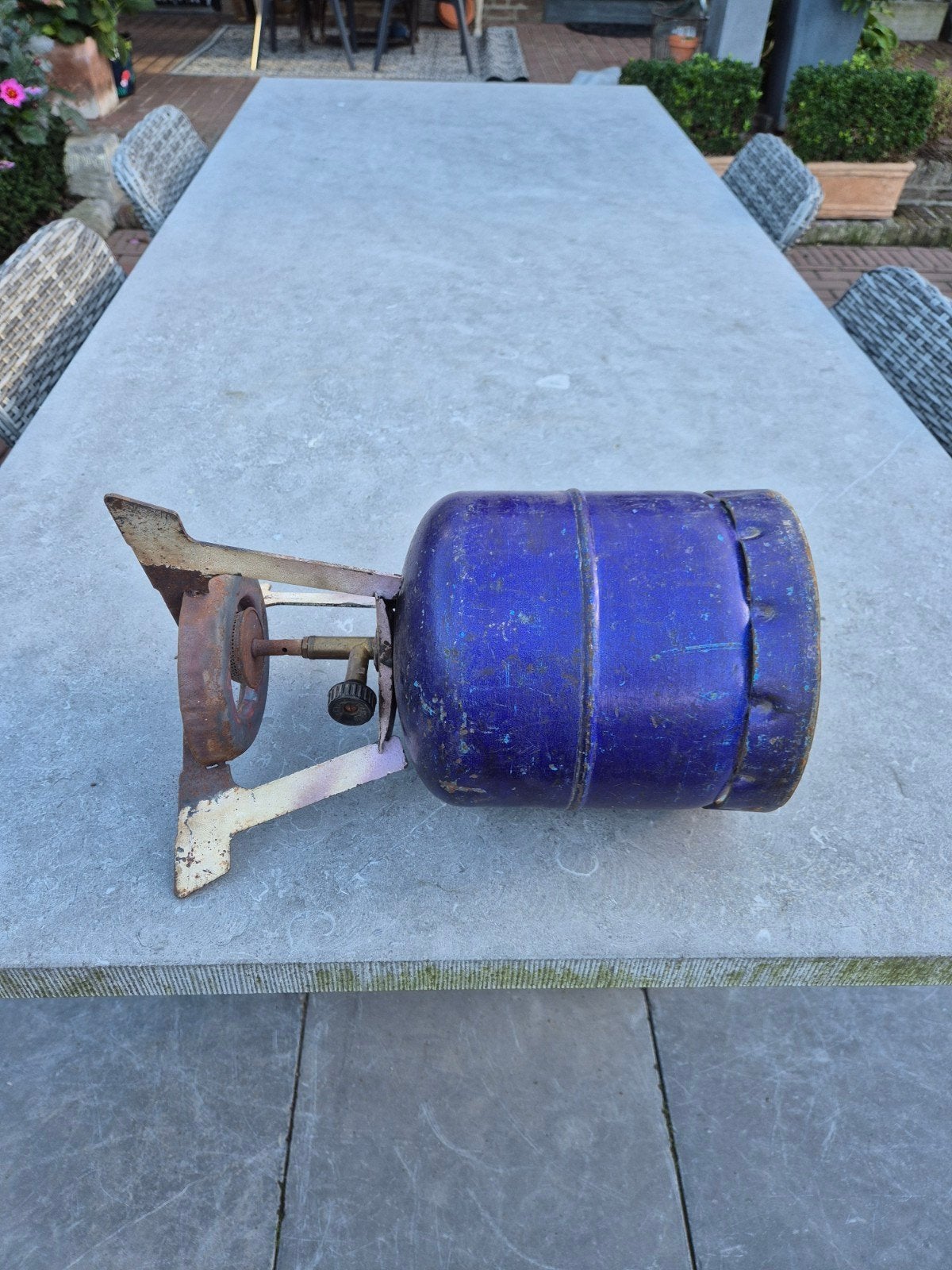 Vintage Camping Gasbrander - Blauw, Ophalen, Gebruikt