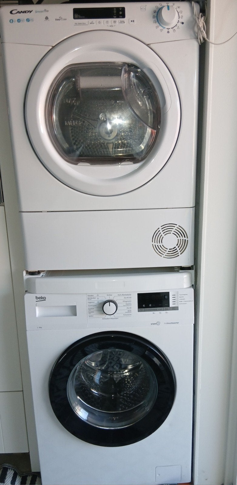 Beko Wasmachine en Candy SmartPro Droger Set, Witgoed en Apparatuur, Gebruikt, Ophalen of Verzenden, Voorlader, Kort programma