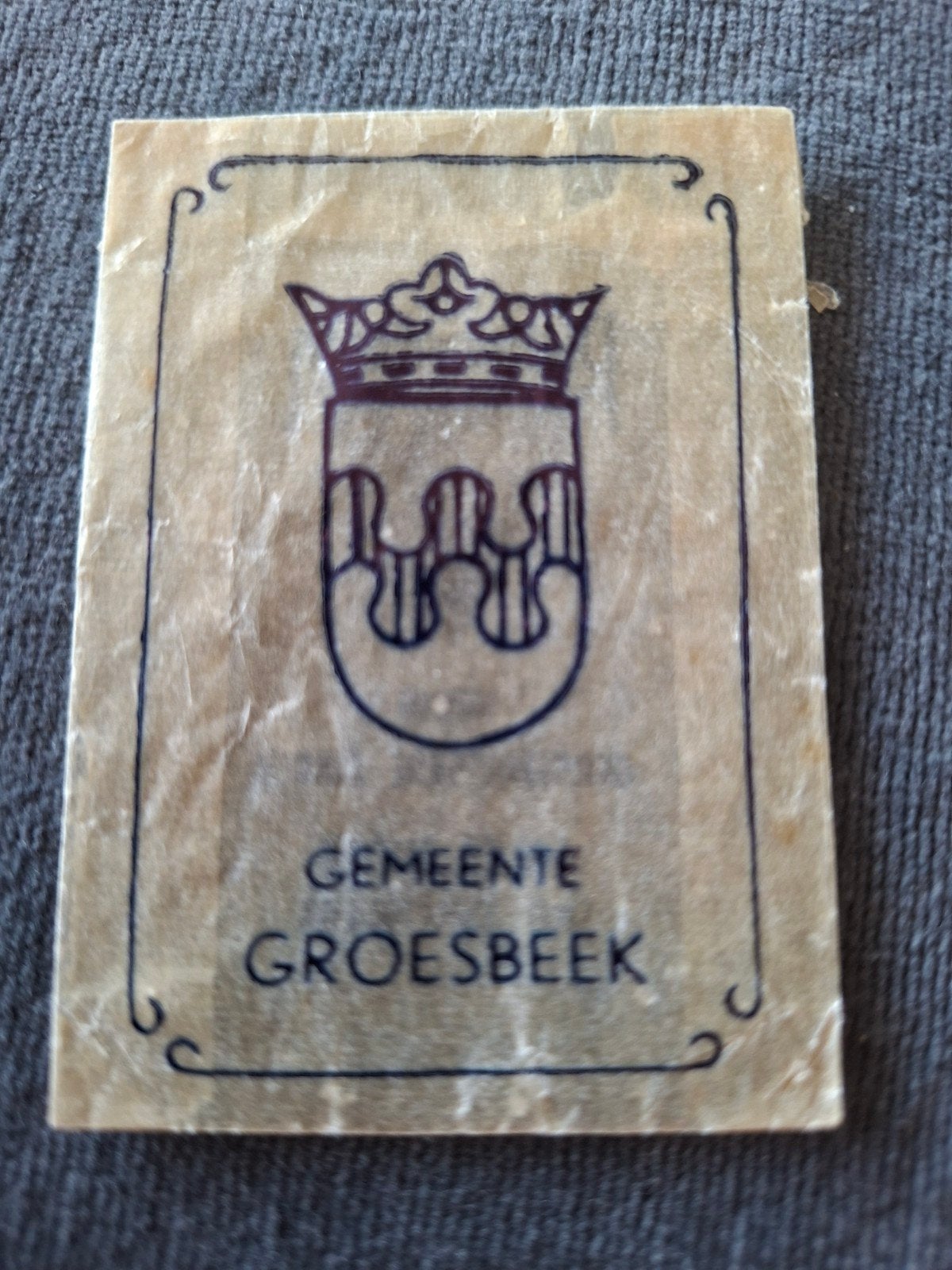 Gemeente Groesbeek transparant suikerzakje, Verzenden, Nederland