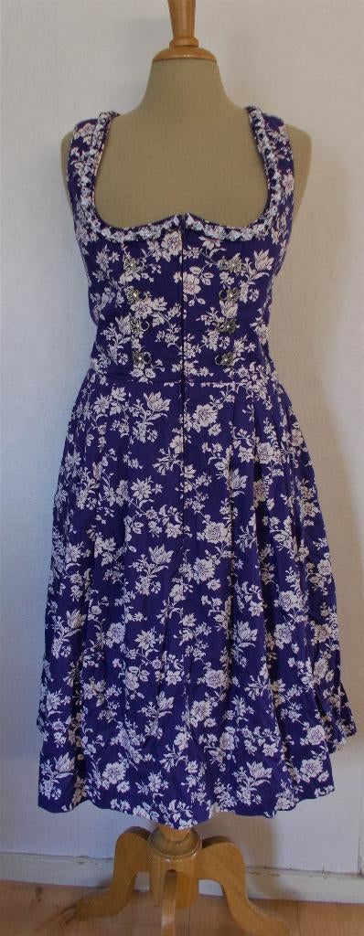 Romantische folklore/trachten katoen print jurk! 38, Kleding | Dames, Jurken, Maat 38/40 (M), Verzenden, Paars, Zo goed als nieuw