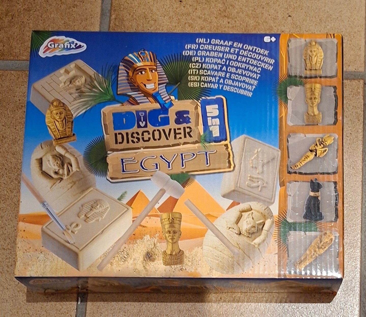 grafix Egypte 5 in 1 uitgraafsetje goud diamant schat NIEUW, Ophalen of Verzenden, Nieuw