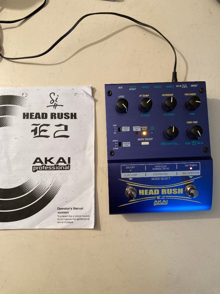 Akai Head Rush E2 - Delay, Looper & Tape Echo Pedaal, Muziek en Instrumenten, Effecten, Ophalen, Gebruikt, Delay of Echo