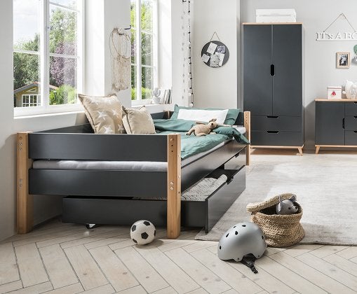 Infans Color kajuitbed - 90x200 - Antraciet/beuken, Niet ingevuld, Niet ingevuld, Niet ingevuld