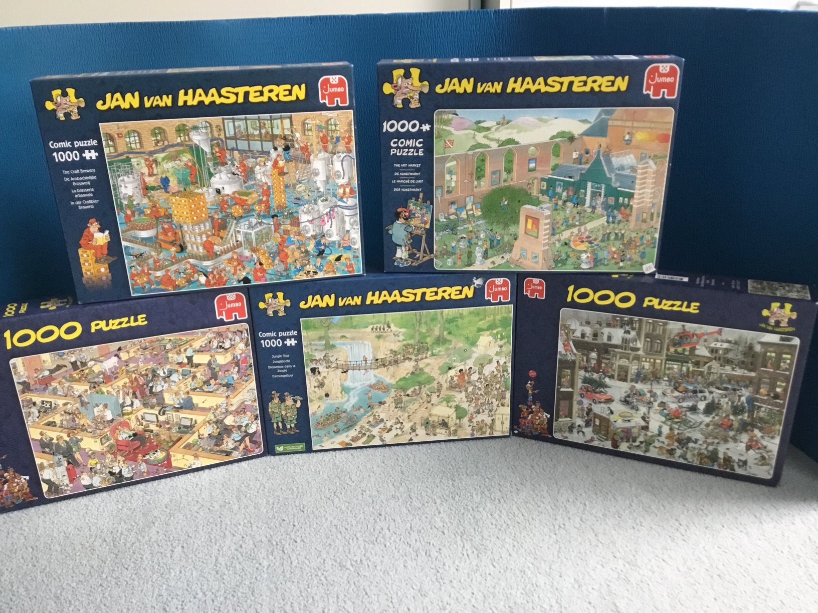 Vijf Jan van Haasteren Puzzles, Ophalen, 500 t/m 1500 stukjes, Zo goed als nieuw