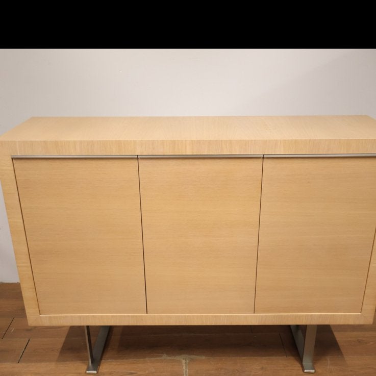 Groot, licht eikenhouten dressoir, strak model, Huis en Inrichting, Ophalen, Eikenhout, Zo goed als nieuw, 200 cm of meer