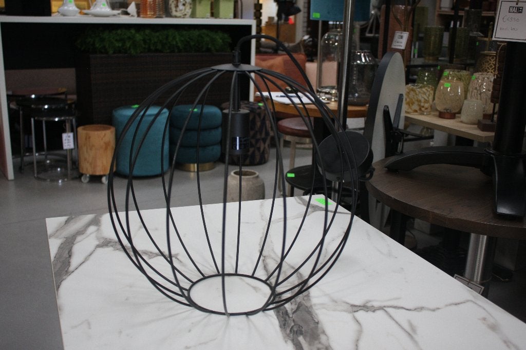 2 x ronde zwarte open hanglamp Suden Light & Living, Ophalen of Verzenden, Zo goed als nieuw, Metaal, E27 (groot)