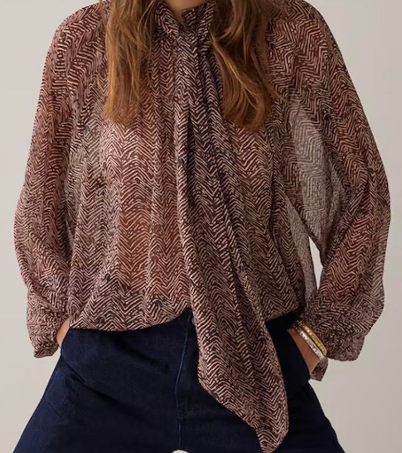 Summum Blouse Bruin - Slechts één keer gedragen, Ophalen of Verzenden, Nieuw, Maat 38/40 (M), Bruin