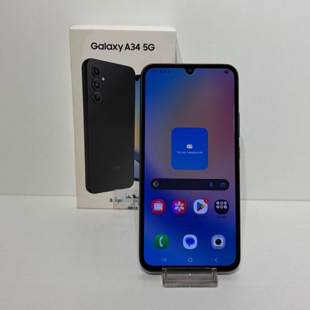 Samsung Galaxy A34 5G 128GB Graphite in Doos, Zwart, Ophalen of Verzenden, Zo goed als nieuw, Met abonnement