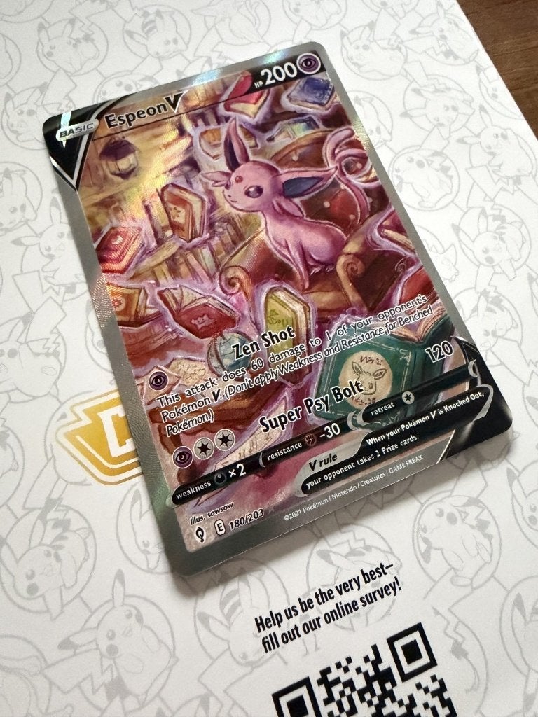 Pokemon Espeon V (EVS 180) Evolving Skies NM, Ophalen, Nieuw, Losse kaart
