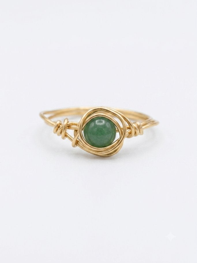 Exclusieve groene  jade ring goud, maat 18-18,5, 18 tot 19, Verzenden, Nieuw, Met edelsteen