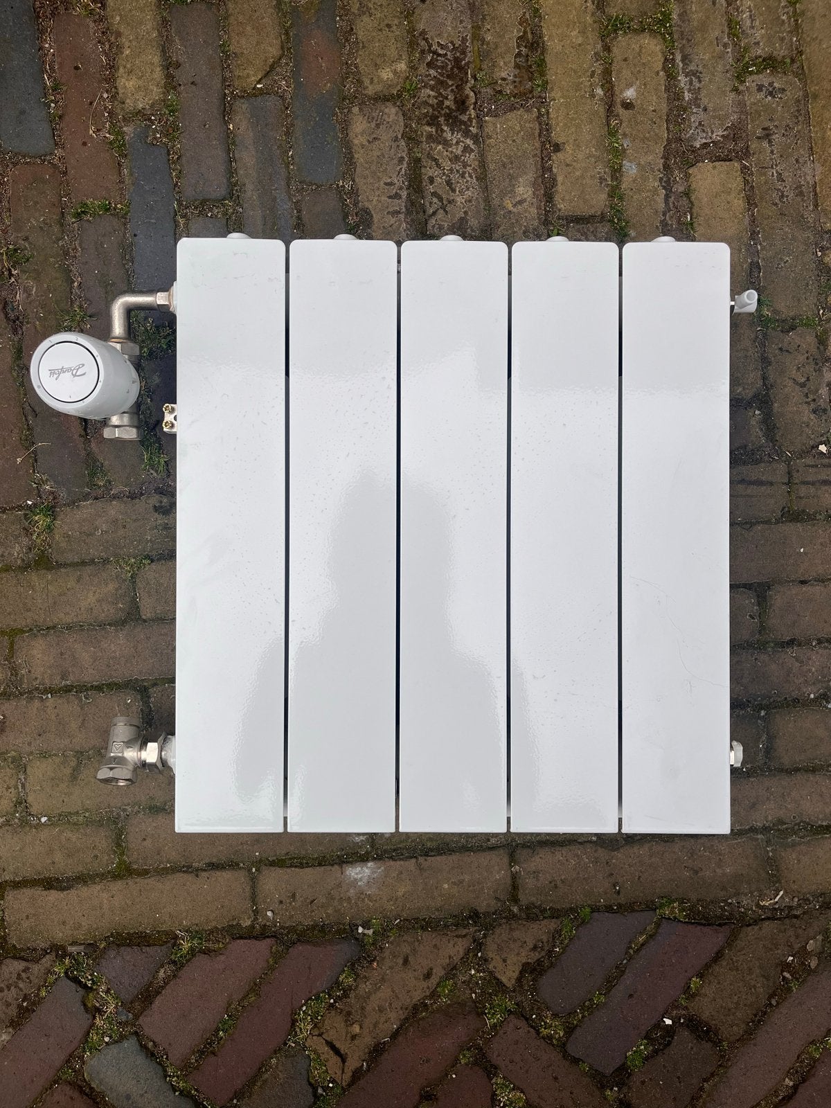 Badkamerradiator aluminium met Danfoss radiatorknop, Ophalen, 30 tot 80 cm, Radiator, Minder dan 60 cm