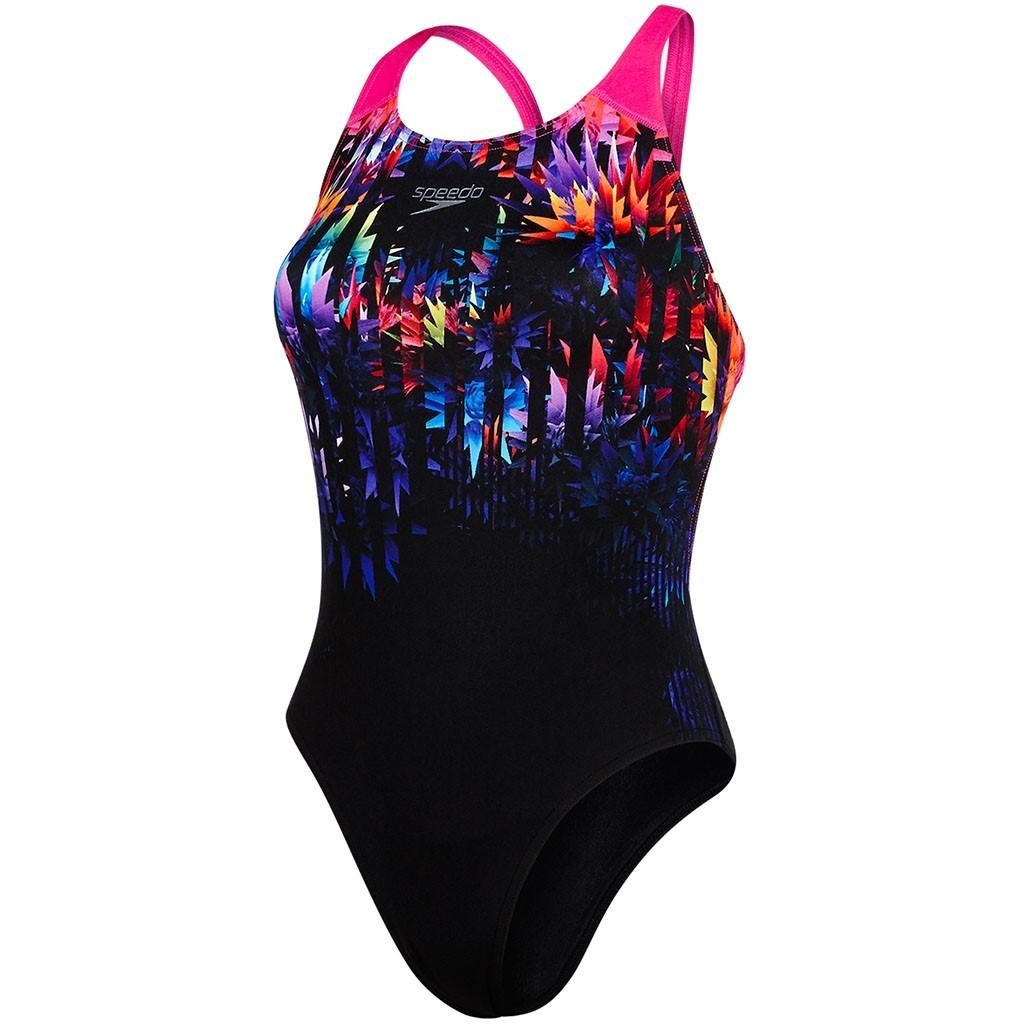 Nieuw Speedo W Solar Fizz Placement Digital Powerback Badpak, Zwart, Info@allsport-group.com, All Sport NV, Nieuw