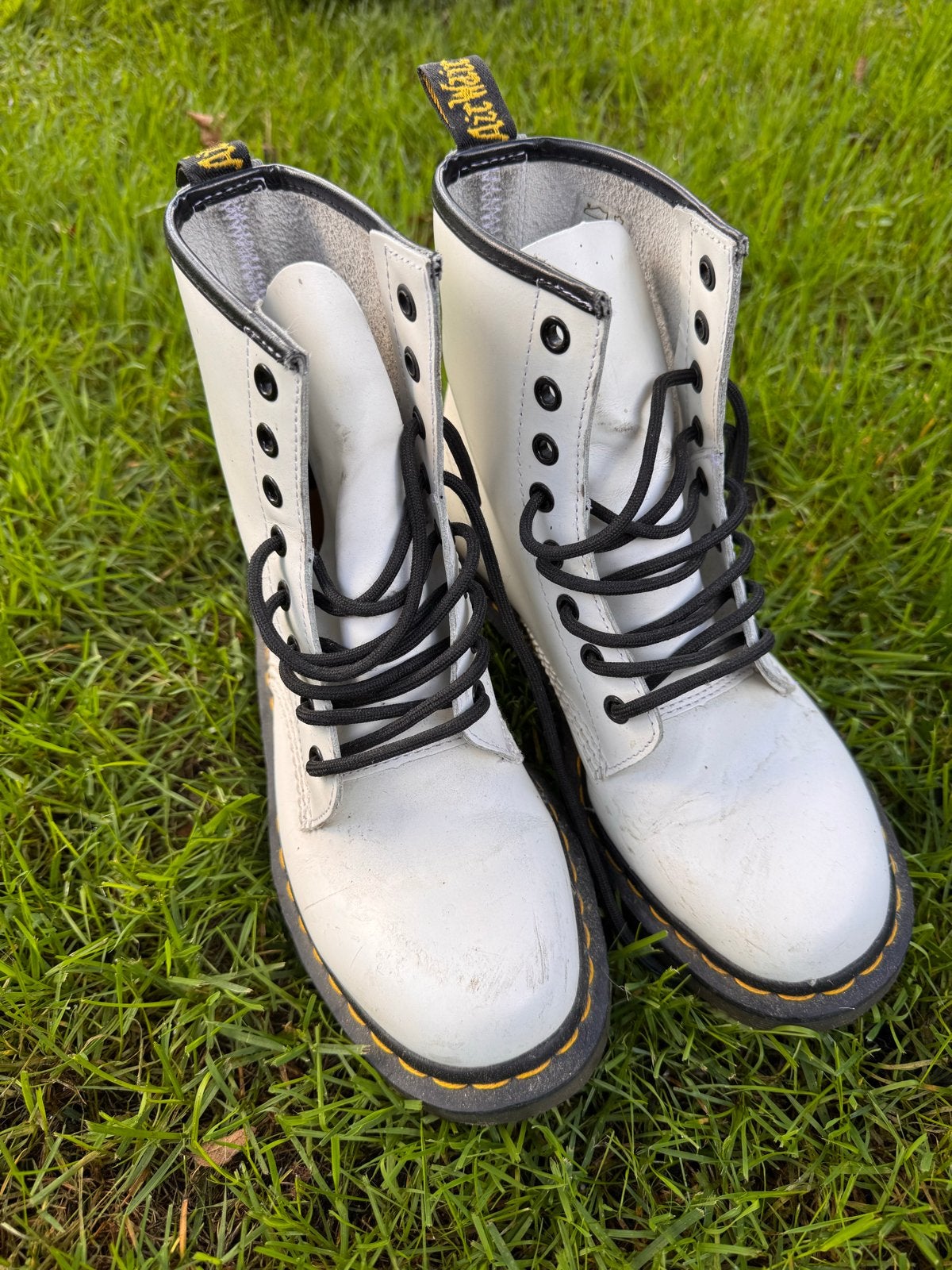 Dr. Martens 1460 Smooth White Laarzen Maat 38, Ophalen of Verzenden, Gedragen, Wit, Lage of Enkellaarzen