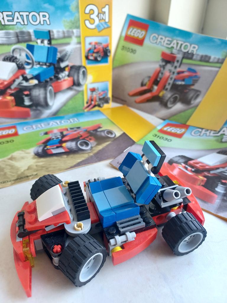ZGAN: LEGO Creator Rode Go-Kart / Quad / Vorkheftruck, Compleet, Lego, Ophalen of Verzenden, Zo goed als nieuw