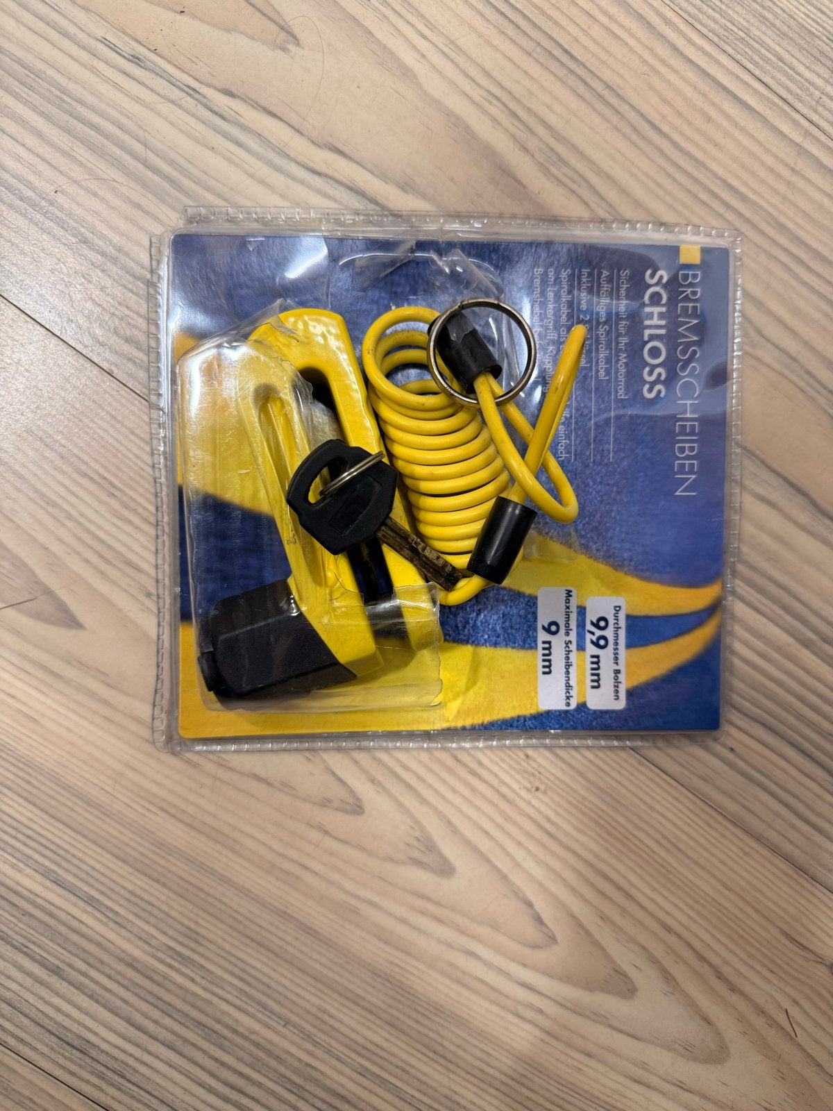 Nieuw schijfremslot met herinneringskabel, Ophalen of Verzenden, Nieuw
