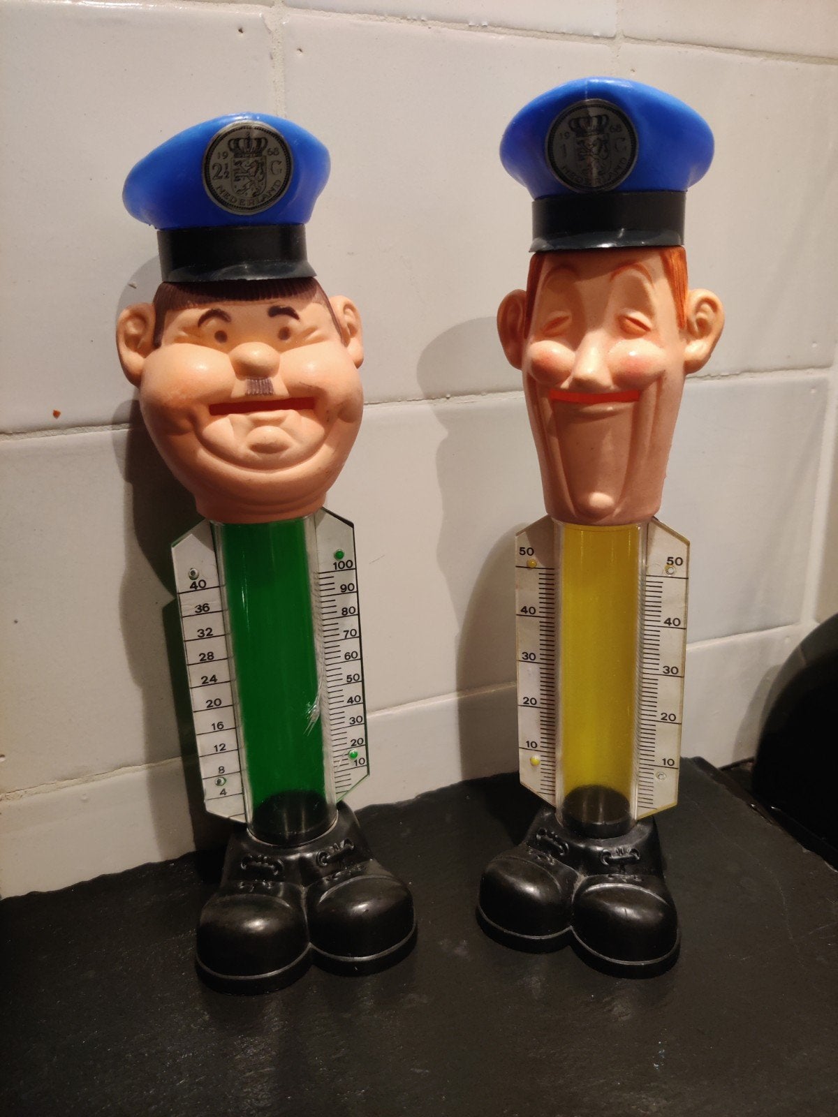 Laurel en Hardy spaarpotten, Verzamelen, Ophalen of Verzenden, Gebruikt, Kunststof, Overige thema's