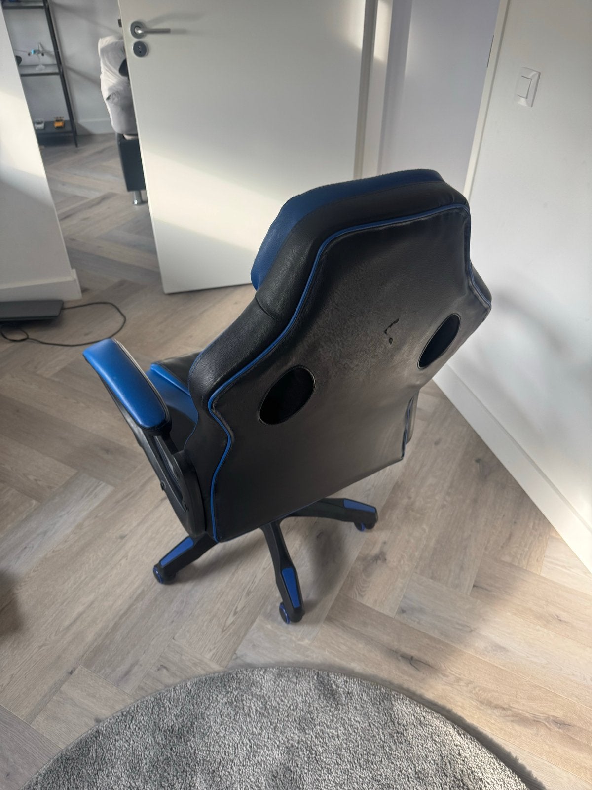 Gaming stoel - Zwart/Blauw, Gebruikt, Zwart, Ophalen of Verzenden, Gaming bureaustoel