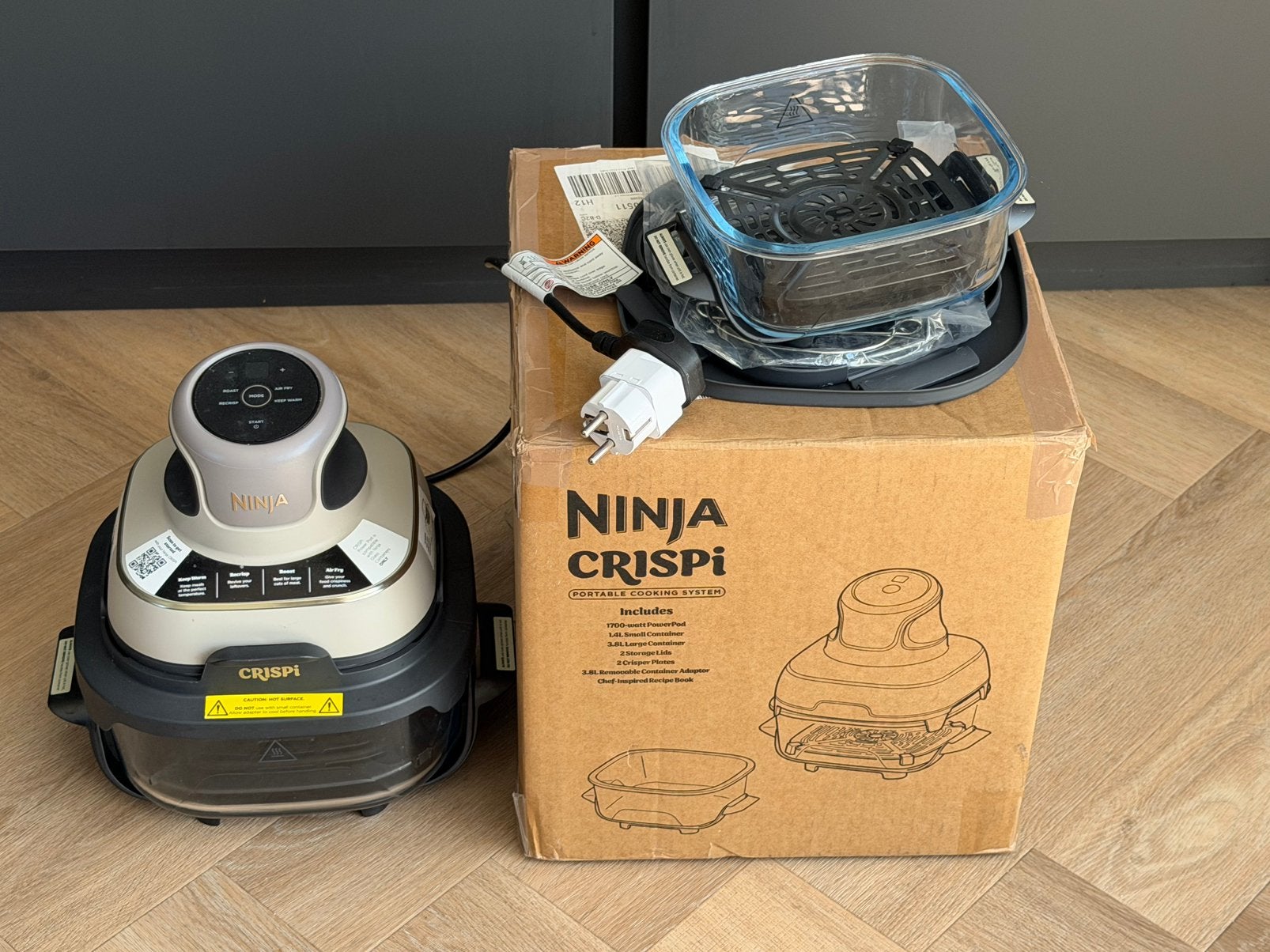 Ninja Crispi Foodi Max Health Grill & Airfryer - Zo goed als, Witgoed en Apparatuur, Airfryers, Ophalen of Verzenden, Zo goed als nieuw