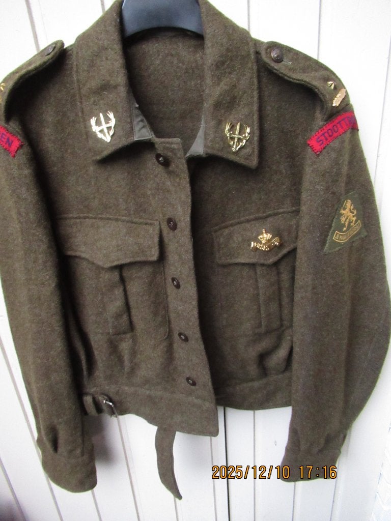 Groene wol Battle dress stoottroepen 1946, Verzamelen, Militaria | Algemeen, Landmacht, Kleding of Schoenen, Nederland, Ophalen