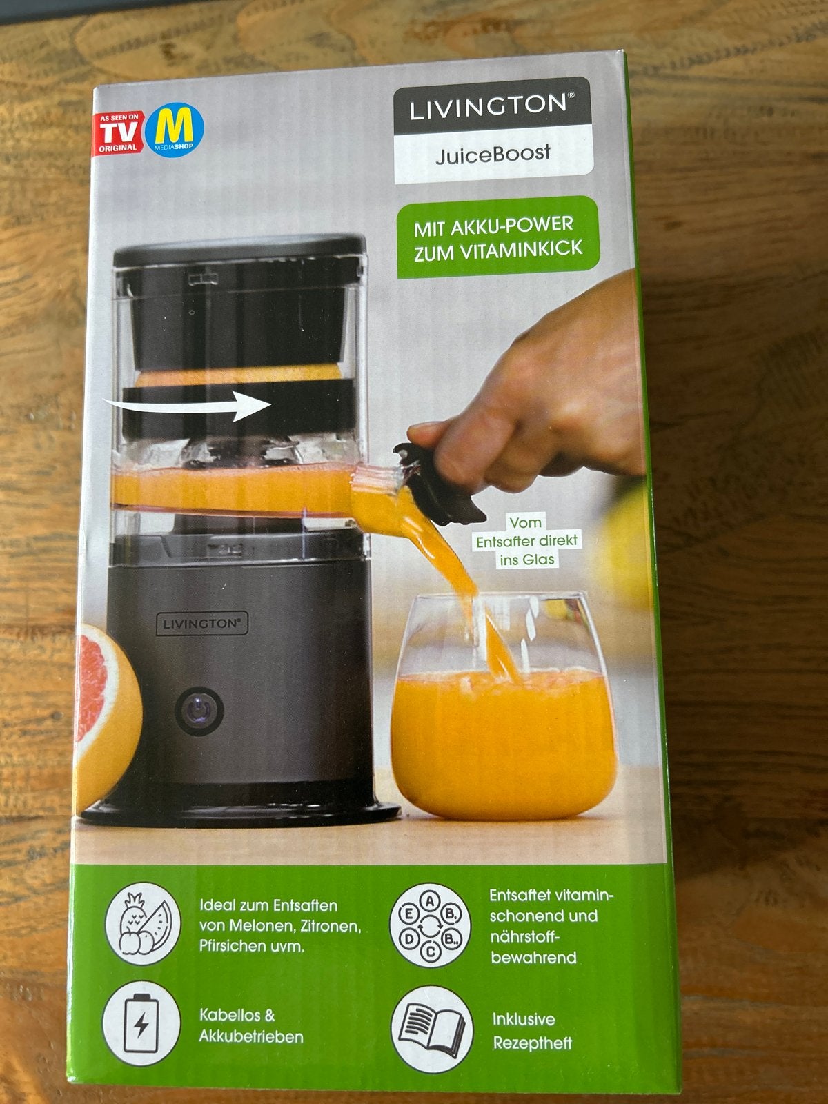 Livington JuiceBoost: Draagbare sapcentrifuge met accu, Nieuw, Ophalen of Verzenden, Vaatwasserbestendig, Minder dan 1 liter