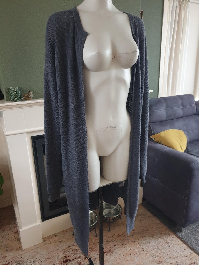 Anna lange cardigan vest vestje M 38 40, Kleding | Dames, Truien en Vesten, Maat 38/40 (M), Grijs, Gedragen, Anna