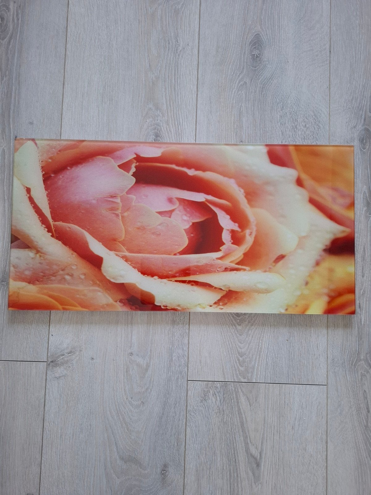 Oranje glasschilderij, 61 x 30 cm, Ophalen of Verzenden, Minder dan 50 cm, Tekening