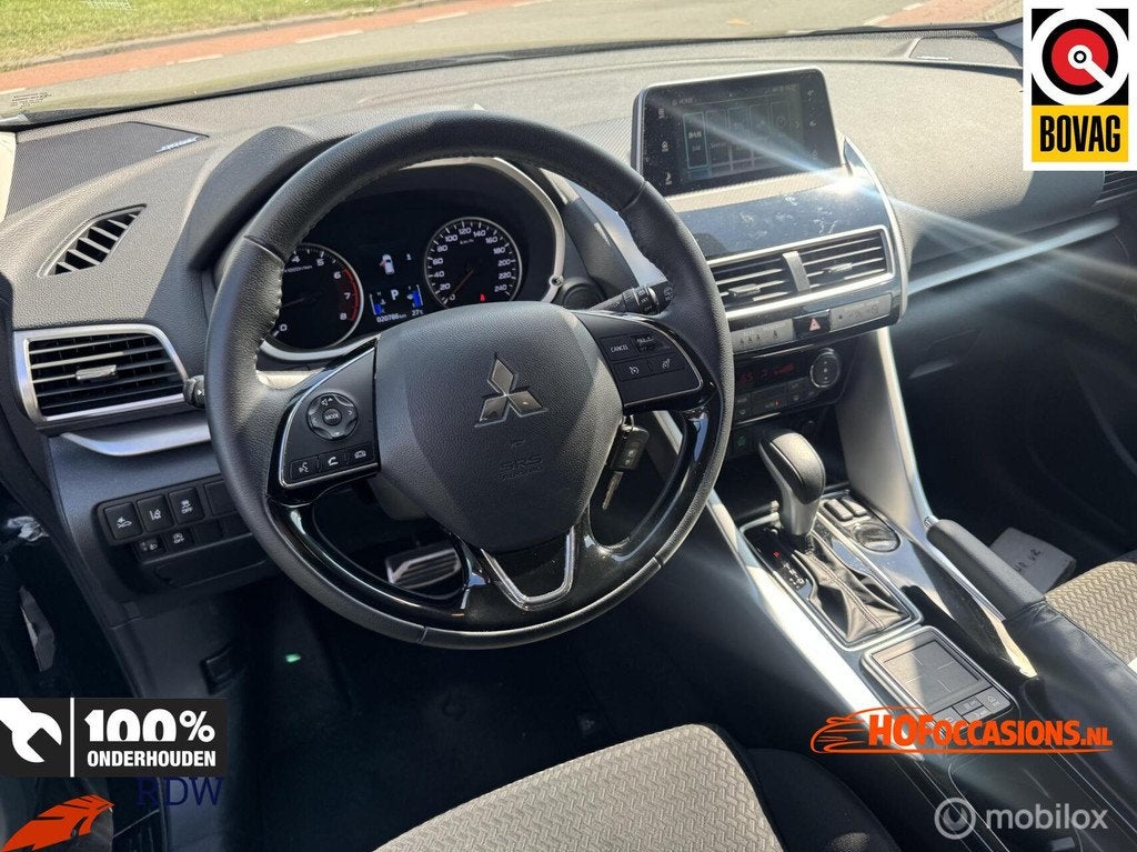 Mitsubishi Eclipse Cross 1.5 DI-T Black Edit. CARPLAY TREKHA, Auto's, Mitsubishi, Stof, Zwart, 4 cilinders, Met garantie (alle)