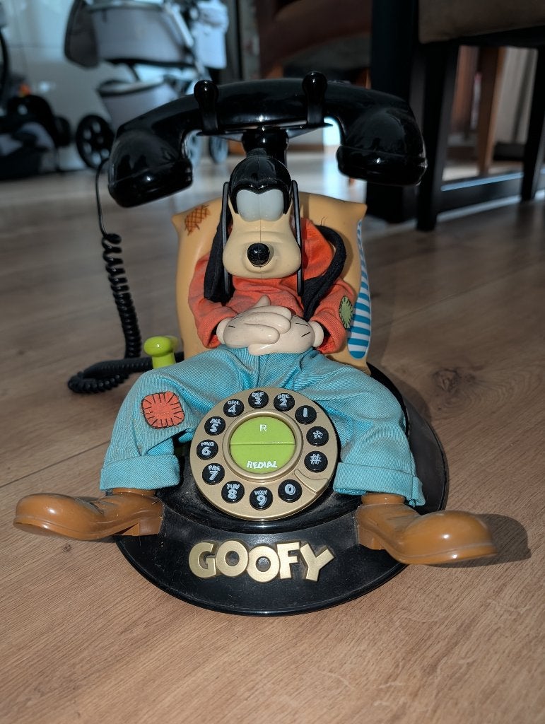 ️ Vintage Goofy telefoon – unieke eyecatcher!, Verzamelen, Ophalen of Verzenden, Goofy of Pluto, Zo goed als nieuw, Beeldje of Figuurtje