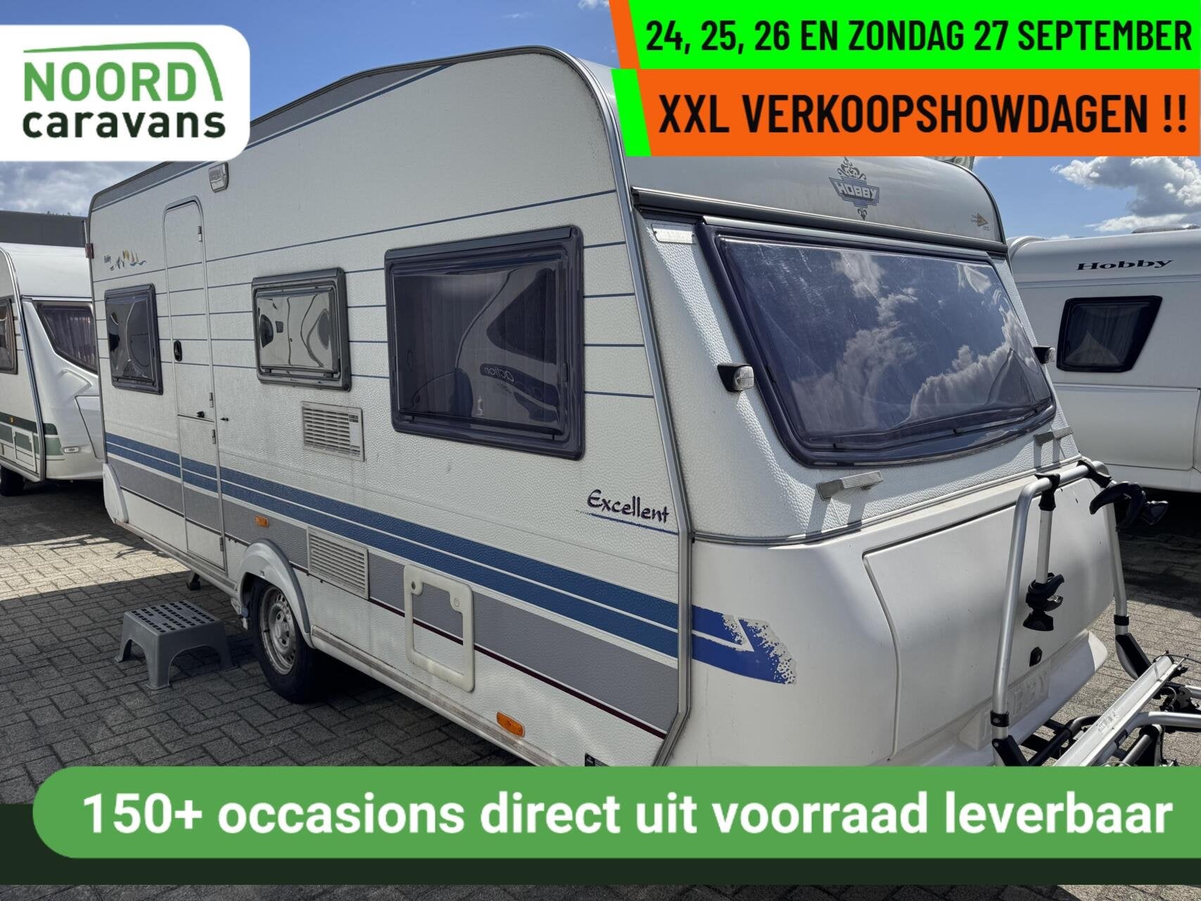 Hobby 450 - XXL VERKOOPSHOW 24,25,26 & 27 SEPT. 10-17 UUR, Caravans en Kamperen, Rondzit, Hobby, Bedrijf, Hordeur