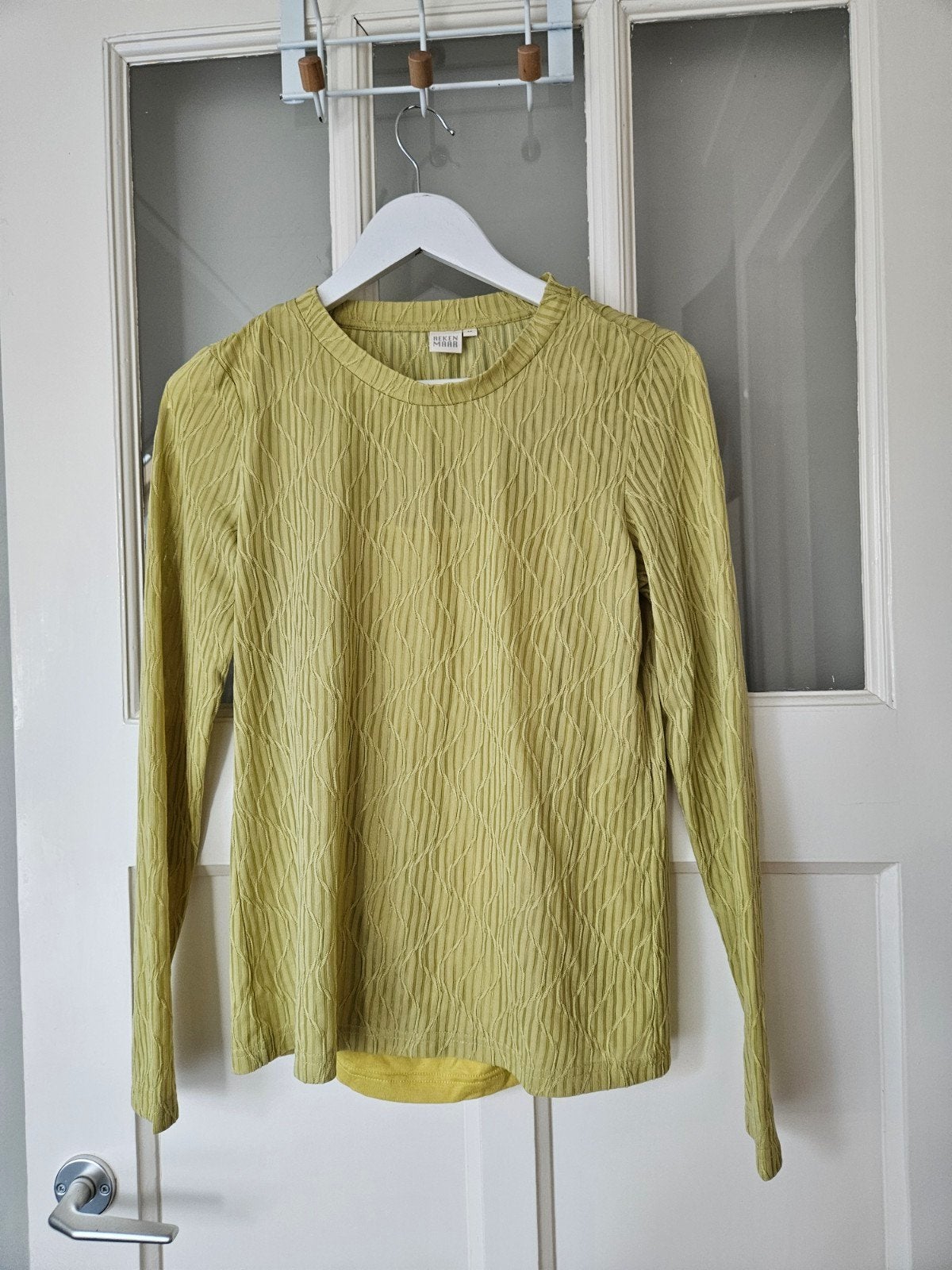 Reken Maar geelgroen shirt met lange mouwen en topje, Kleding | Dames, Maat 38/40 (M), Reken Maar, Ophalen of Verzenden, Zo goed als nieuw
