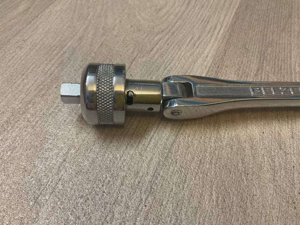 Vintage Belzer Germany 1/4 hendel met kopratel opsteekratel, Ophalen of Verzenden