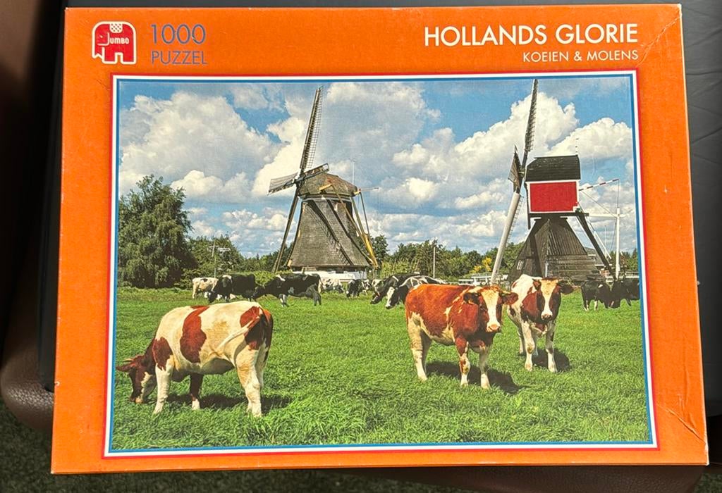 Prachtige puzzel koeien en molens, Ophalen, 500 t/m 1500 stukjes, Zo goed als nieuw