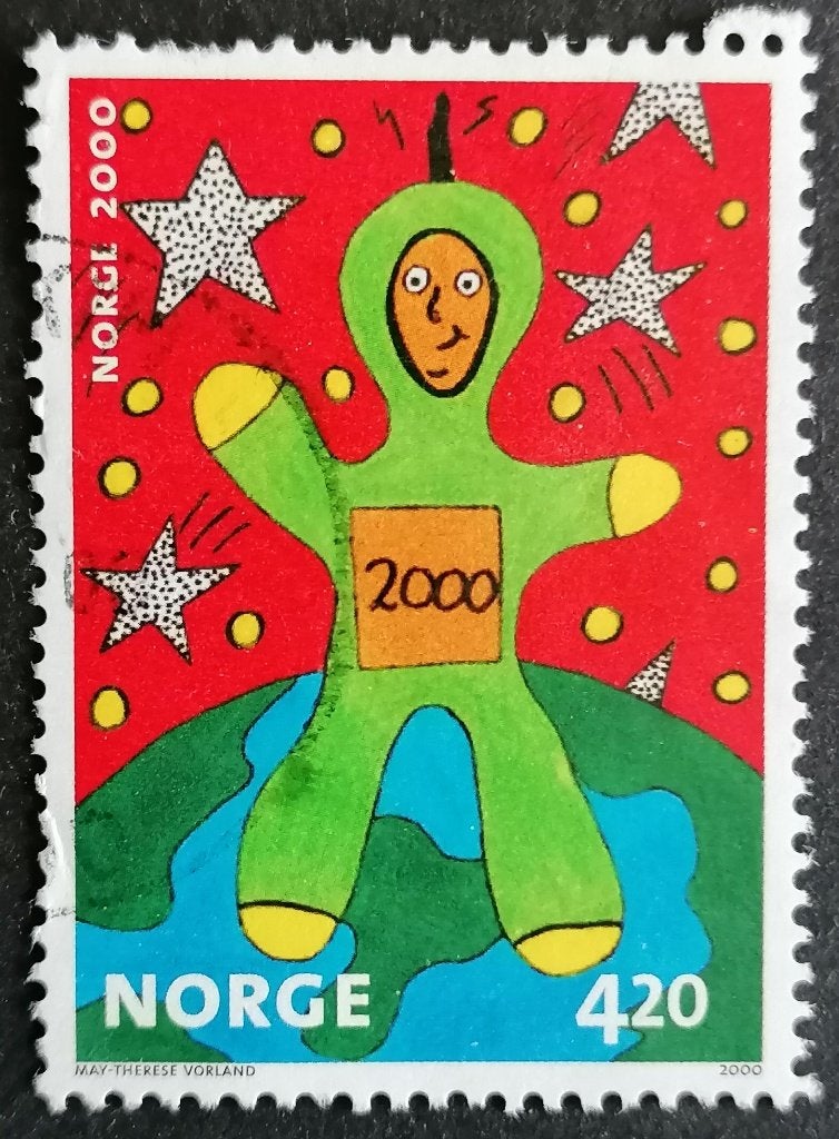 NOORWEGEN - De toekomst op postzegels 2000, Verzenden, Noorwegen, Gestempeld