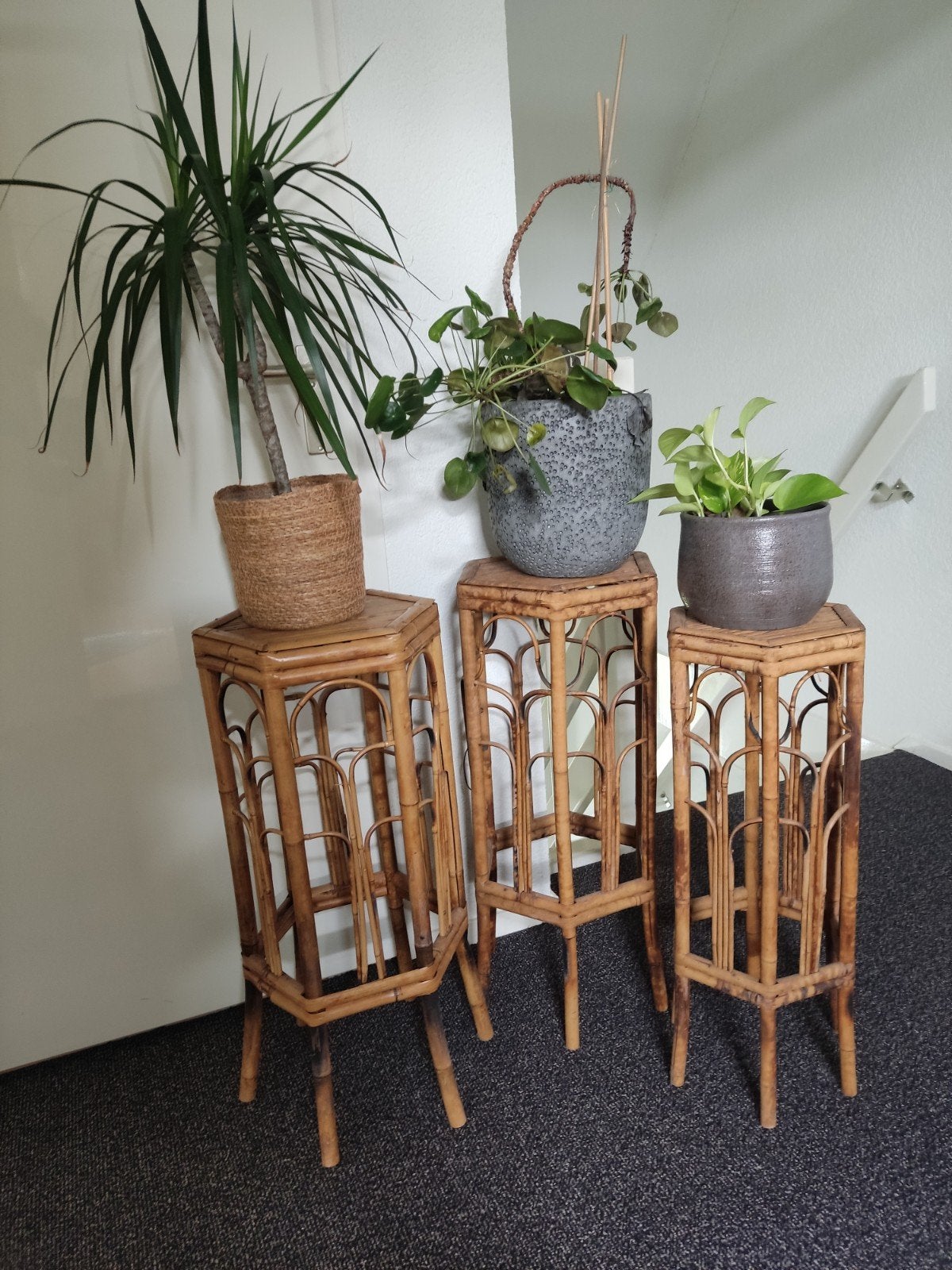 Rotan plantentafels 3 stuks, Ophalen