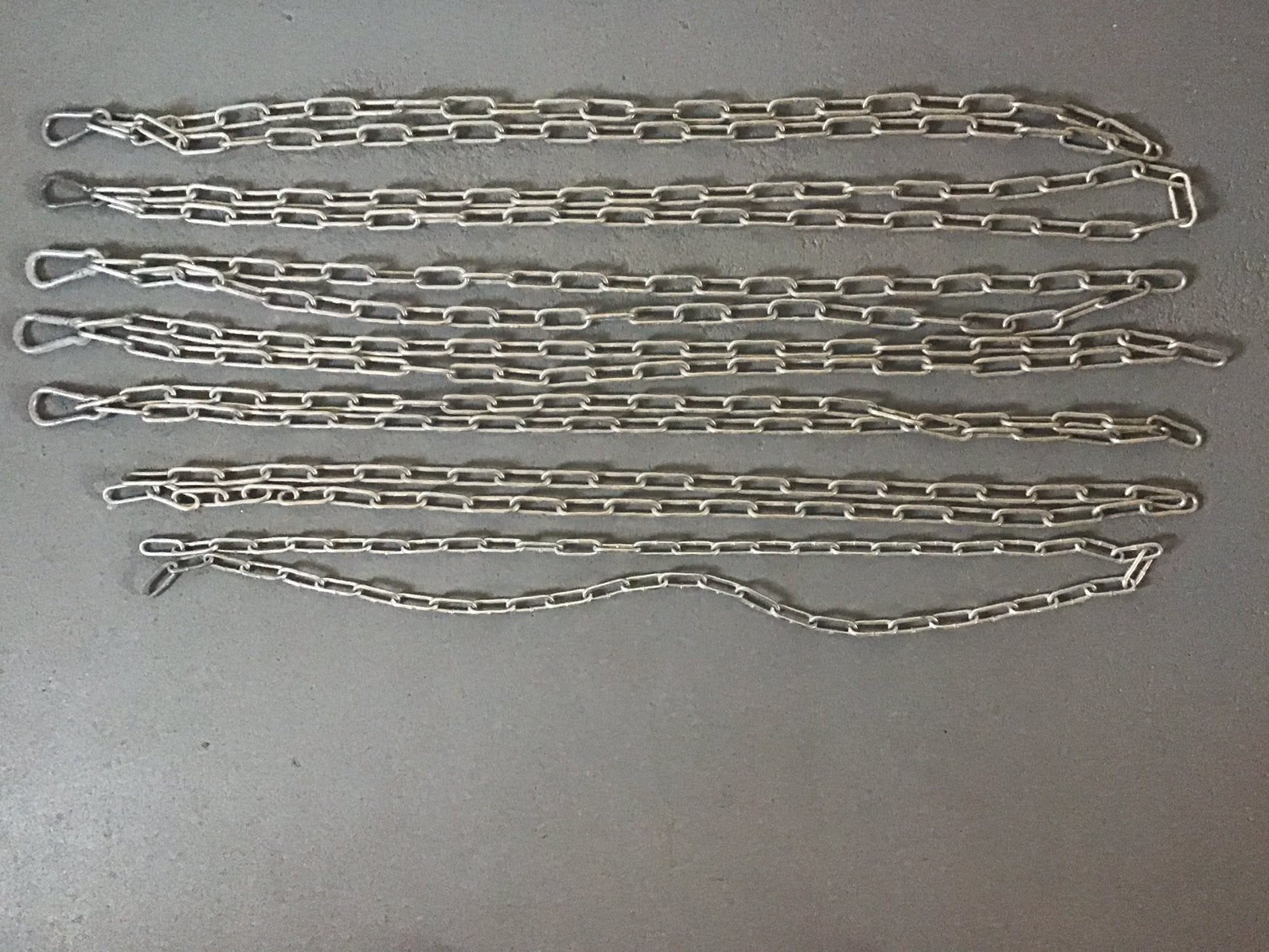 Diverse lengtes ijzeren kettingen 3 mm plus katrol, Ophalen of Verzenden, Gebruikt, 250 mm of meer, Overige typen