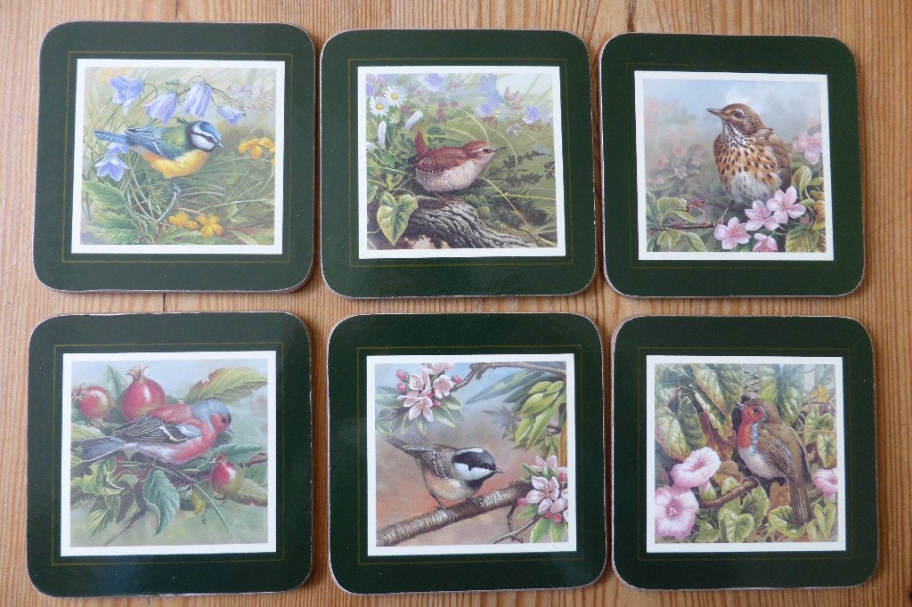 Onderzetters, Cloverleaf, vogels, in originele doos, Ophalen of Verzenden, Glasonderzetter, Zo goed als nieuw