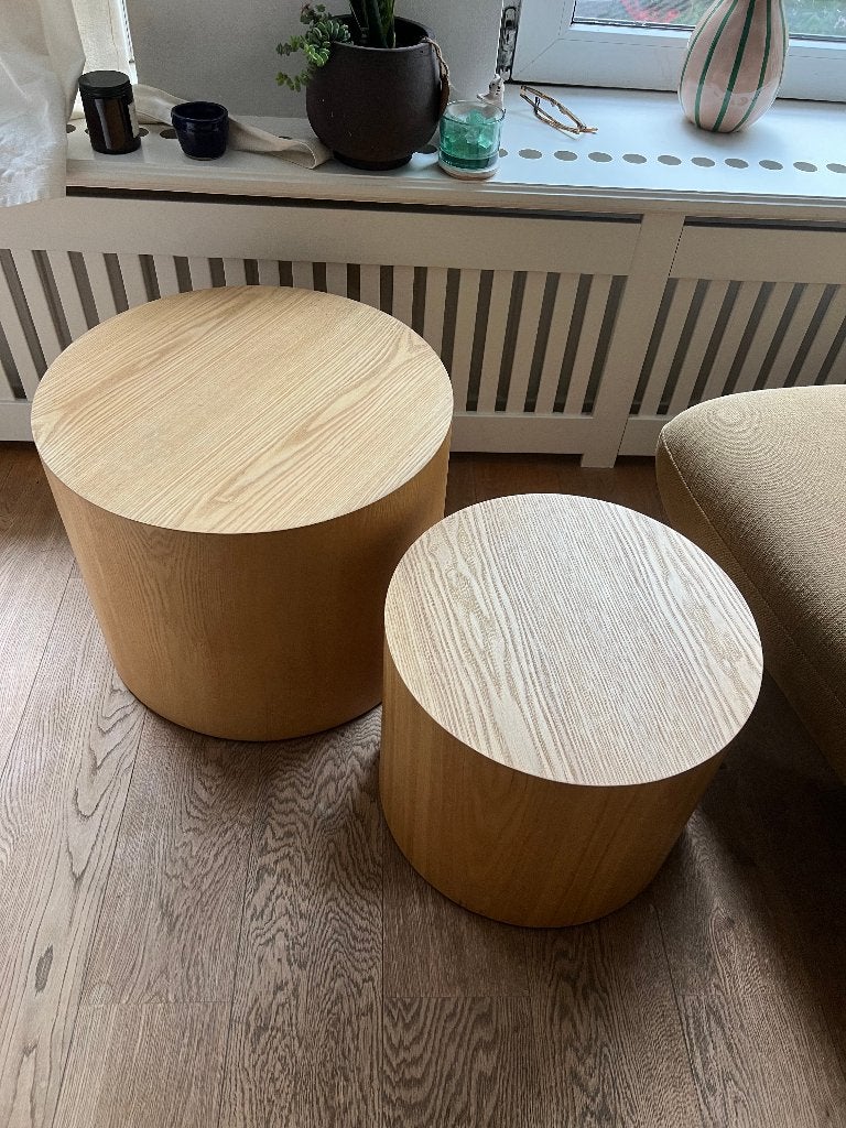 WESTWING Dan Houten Salontafels 2-delig, Ophalen, Minder dan 45 cm, Minder dan 55 cm, Rond
