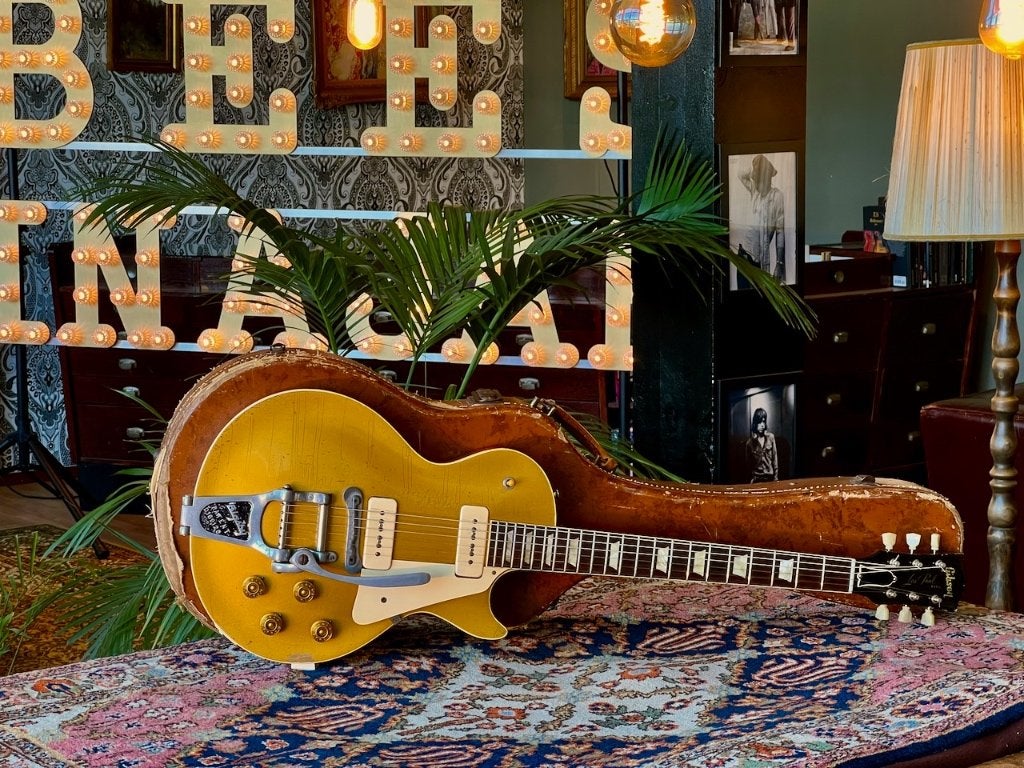 1953 Gibson Les Paul Goldtop w/ Bigsby + case, Muziek en Instrumenten, Snaarinstrumenten | Gitaren | Elektrisch, Gibson, Gebruikt