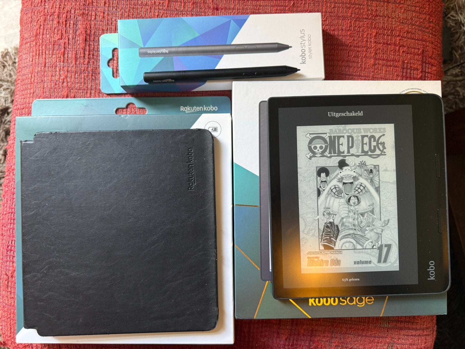Kobo sage in nieuw staat met power cover, stylus, Computers en Software, 8 inch, Ophalen of Verzenden, Zo goed als nieuw, 16 GB of meer