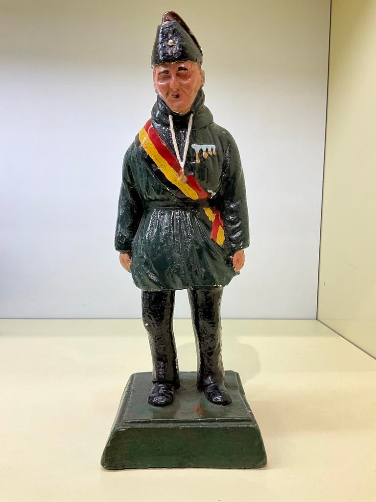 Belgische Soldaat Beeldje - Gips, Ophalen of Verzenden, Landmacht, Miniatuur of Beeldje