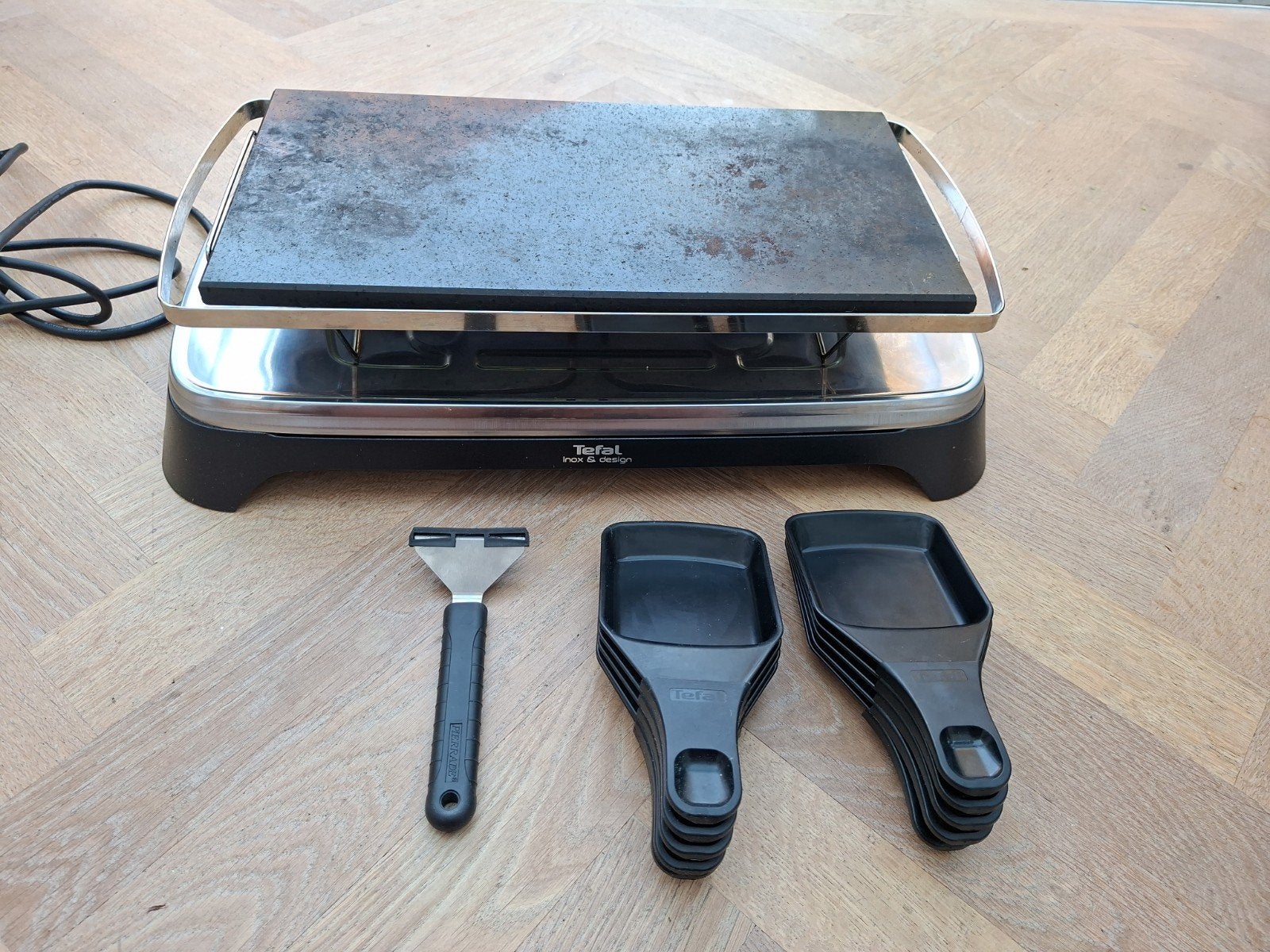 Tefal gourmetstel / Grill - Inox & Design, Ophalen, Gebruikt, 4 t/m 7 personen