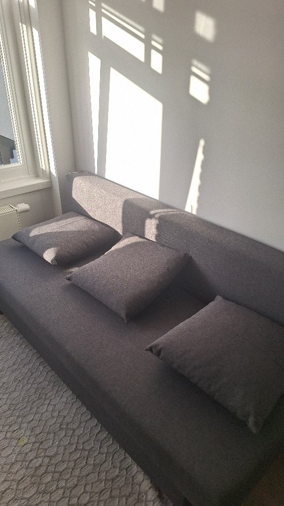 ÄLVDALEN 3-seater sofa bed, Knisa dark grey, Ophalen, Tweepersoons, 190 cm of minder, Zo goed als nieuw