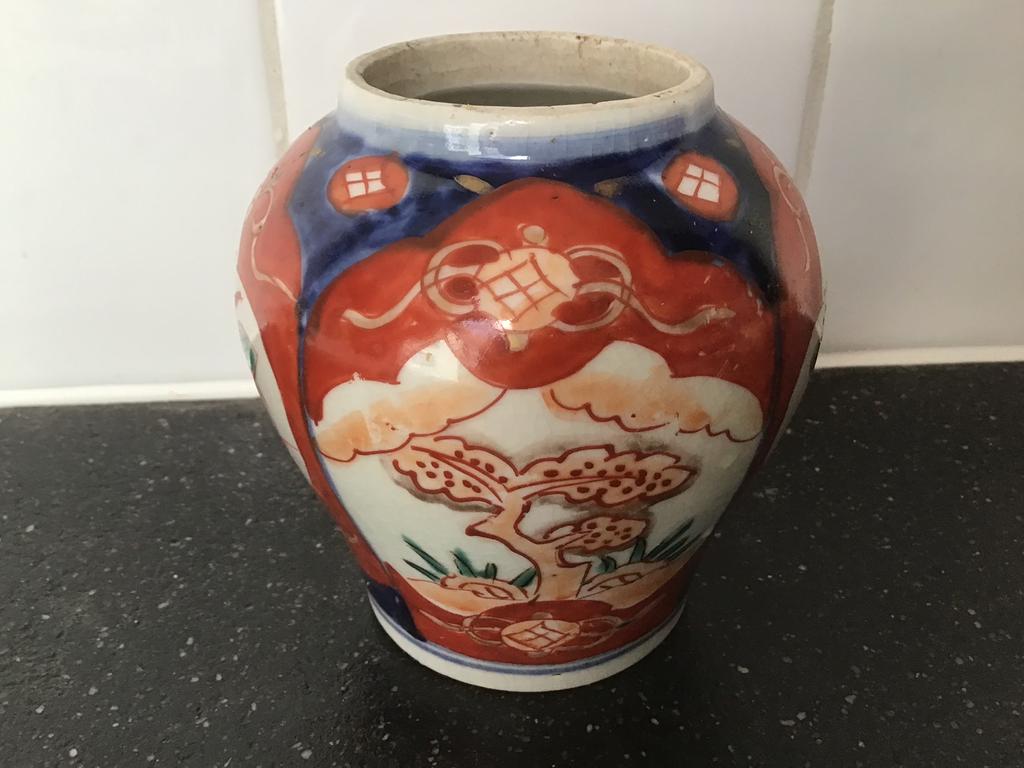 Antieke Imari Japan porselein vaas, Ophalen of Verzenden