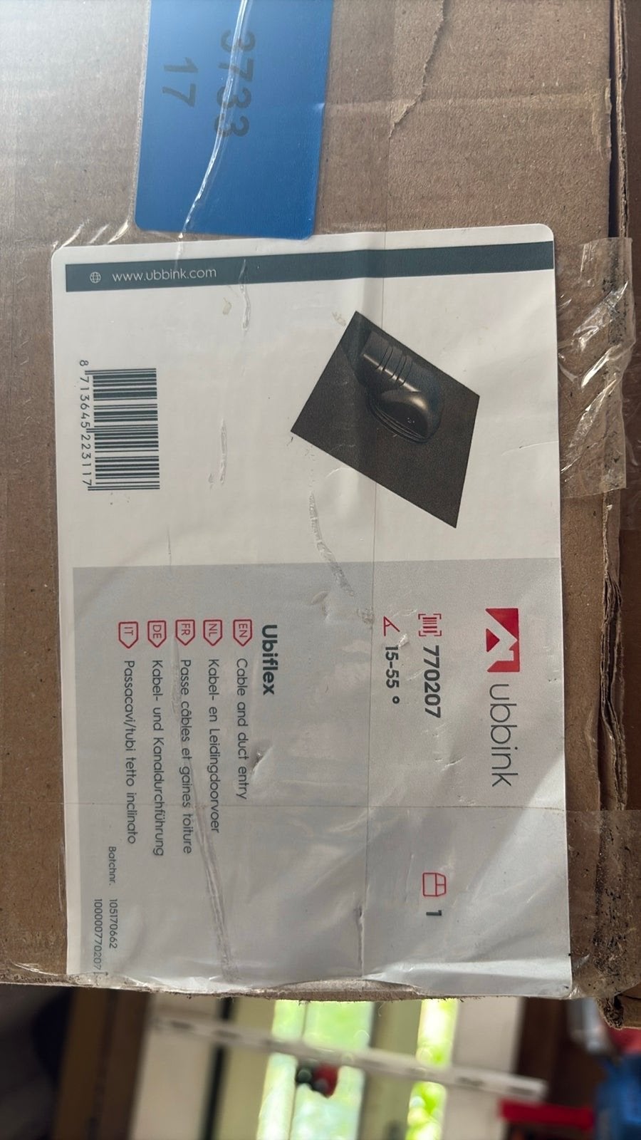 Ubbink Ubiflex Kabel- en Leidingdoorvoer Dakdoorvoer 15-55, Ophalen of Verzenden, Nieuw