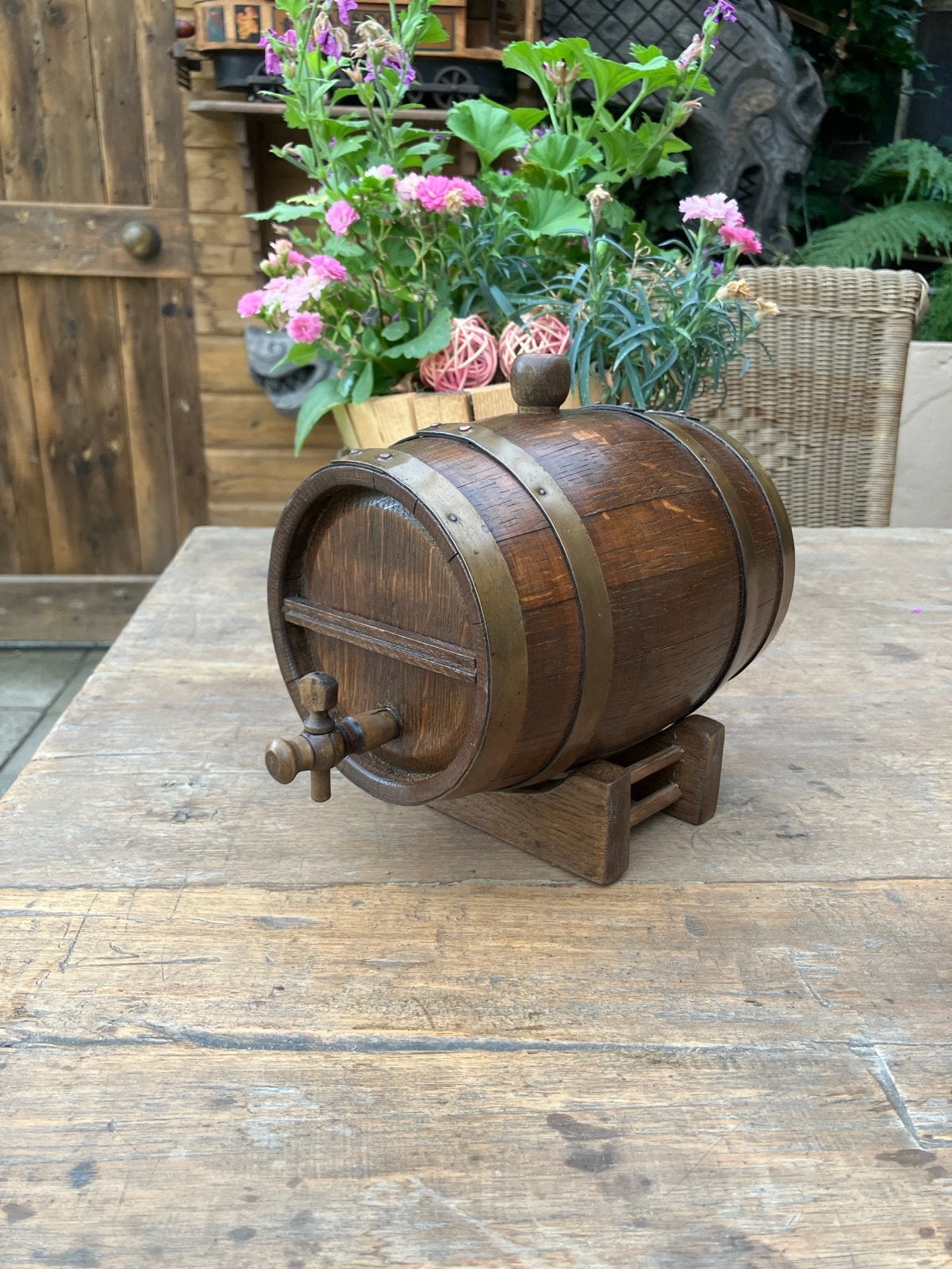 Antiek Eiken Wijnvat met Kraan - Decoratief, Ophalen of Verzenden