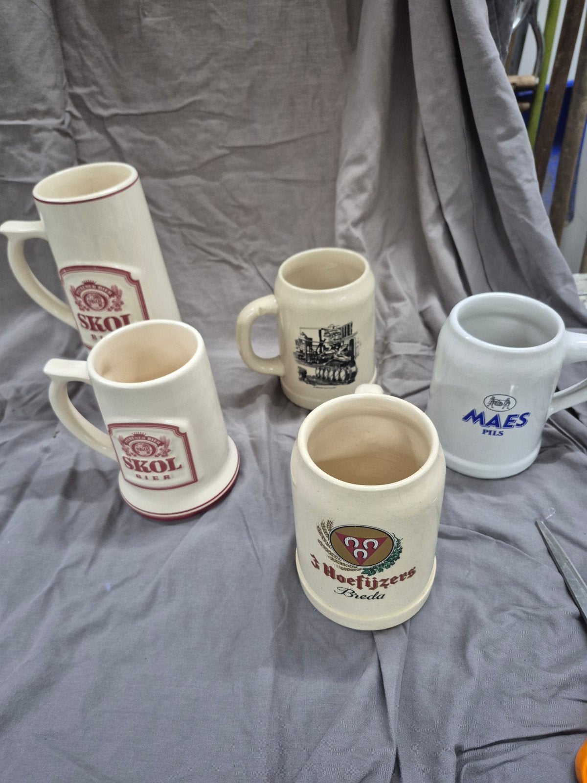 5 bierpullen voor de verzamelaar - Skol, Maes, 3 Hoefijzers, Ophalen of Verzenden, Gebruikt