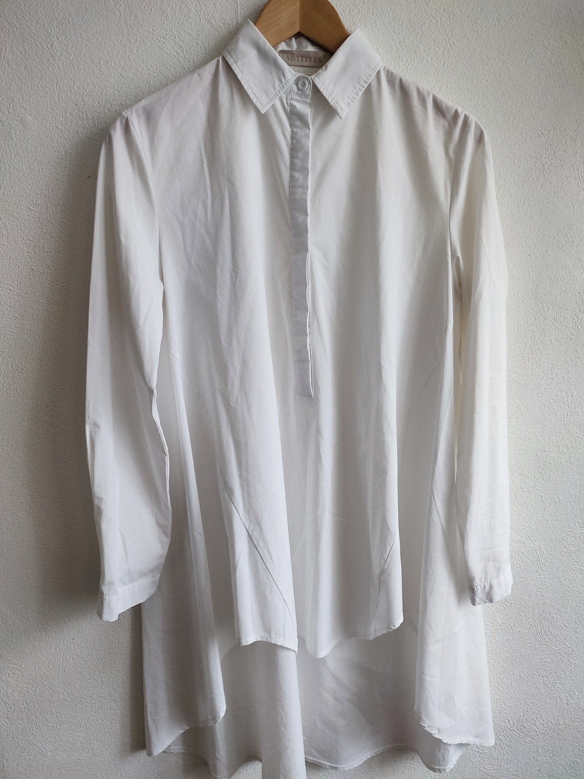 Voyelles Medium 38 wit A lijn wijde blouse overhemd Katoen, Kleding | Dames, Maat 38/40 (M), Wit, Ophalen of Verzenden, Zo goed als nieuw