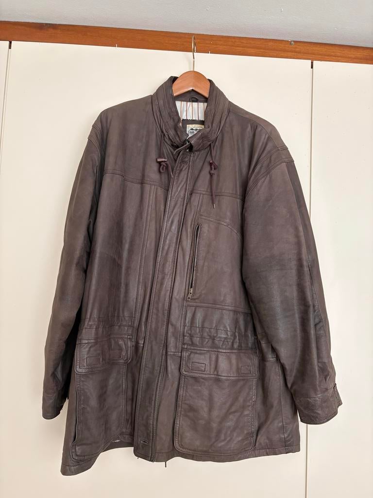 Leren Herenjas Bruin Trapper XL, Ophalen of Verzenden, Maat 56/58 (XL), Bruin