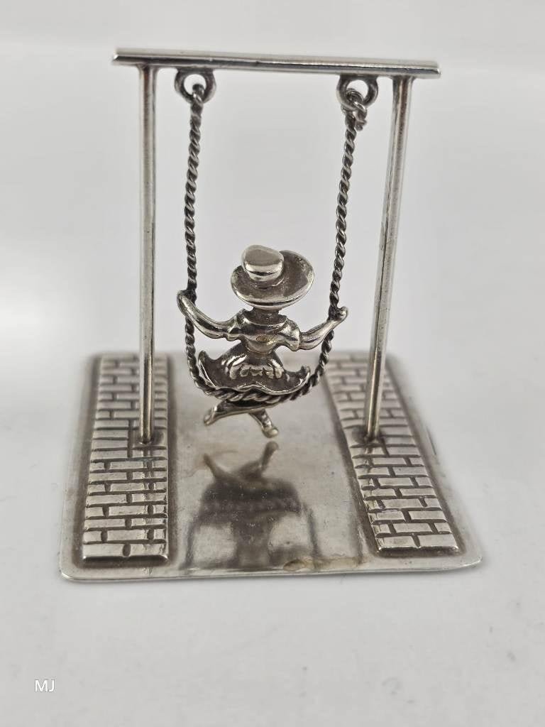 Zilveren miniatuur Schommel                             Z240, Ophalen of Verzenden, Zilver