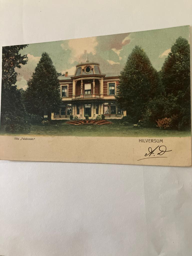 Oude Ansichtkaart Hilversum - Villa "Pelaboean", Verzamelen, Ansichtkaarten | Nederland, Ophalen of Verzenden, Voor 1920, Gelopen